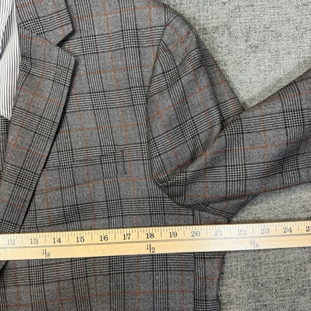 Todd‎ Snyder Sport Coat Blazer Men's 42L Gray Mayfair Fit Plaid Wool Italy